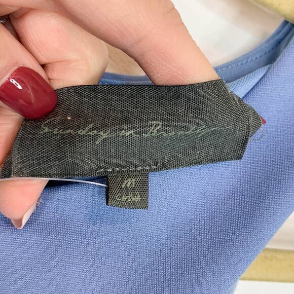 NWT SUNDAY IN BROOKLYN asymmetrical cut-out top blue boho 2850 - Picture 3 of 9